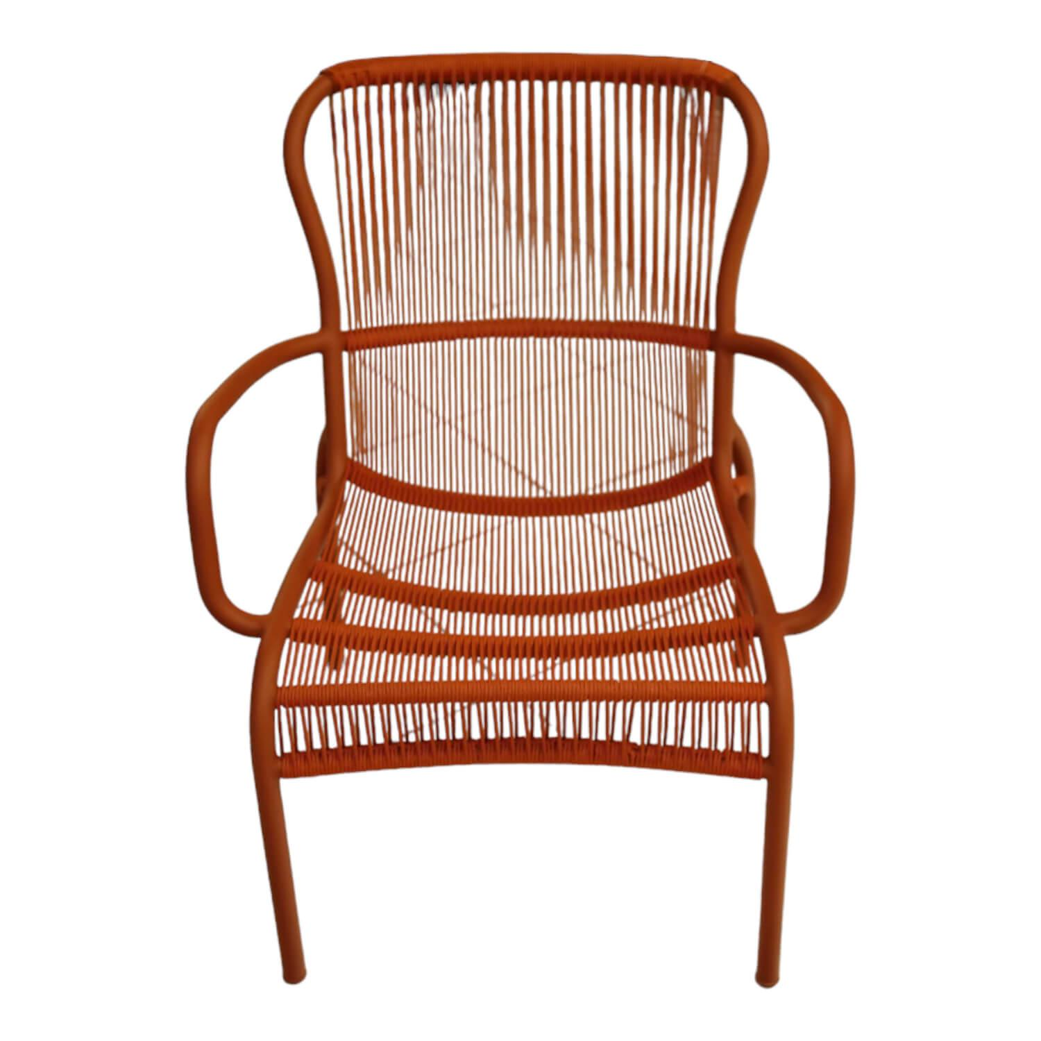 Stuhl Loop Dining Chair Outdoor Polypropylene Terracotta Rot Gestell Pulverbeschichtet Rot