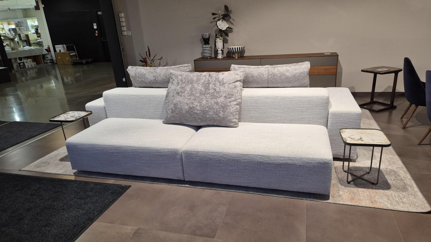 Ditre Italia - Sofa Crossline Stoff Porto 101 Creme Weiß mit 3 Kissen - 5