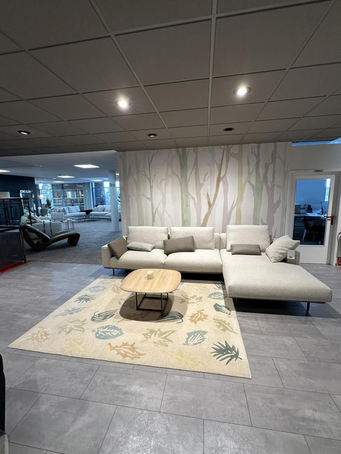 Rolf Benz - Ecksofa Volo Stoff 24.159 Kieselgrau Grau Rahmen Leder 36.604 Grau Beige Füße Metall Alu Glatt Pulverbeschichtet Matt 7022 Umbragrau Mit 7 Kissen - 6