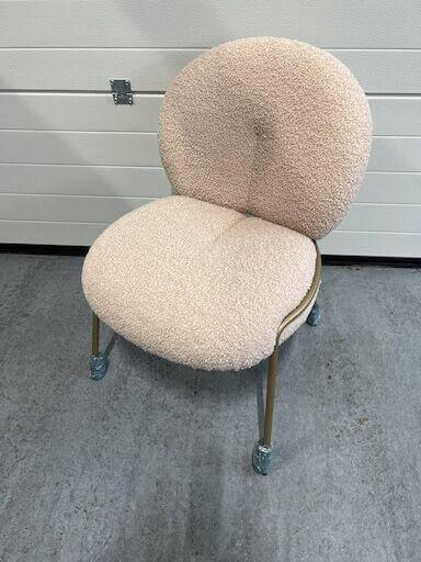 Freifrau - 3er-Set Stuhl Nana Stoff Nimbus Nude Rosa Beige Gestell Stahl Messing - 4
