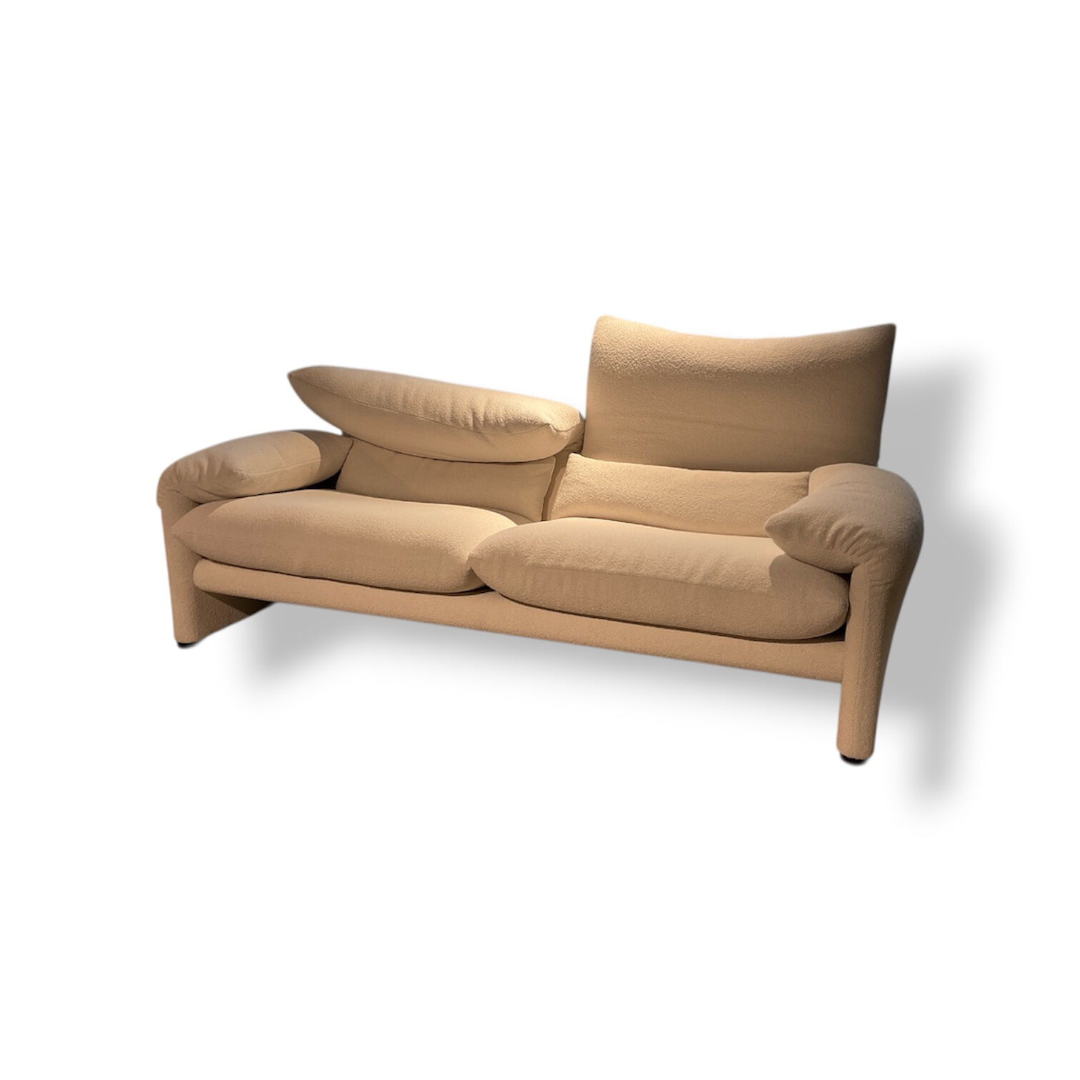 Cassina - Sofa Maralunga Maxi Stoff Look Bianco Weiß Kufe Schwarz - 5