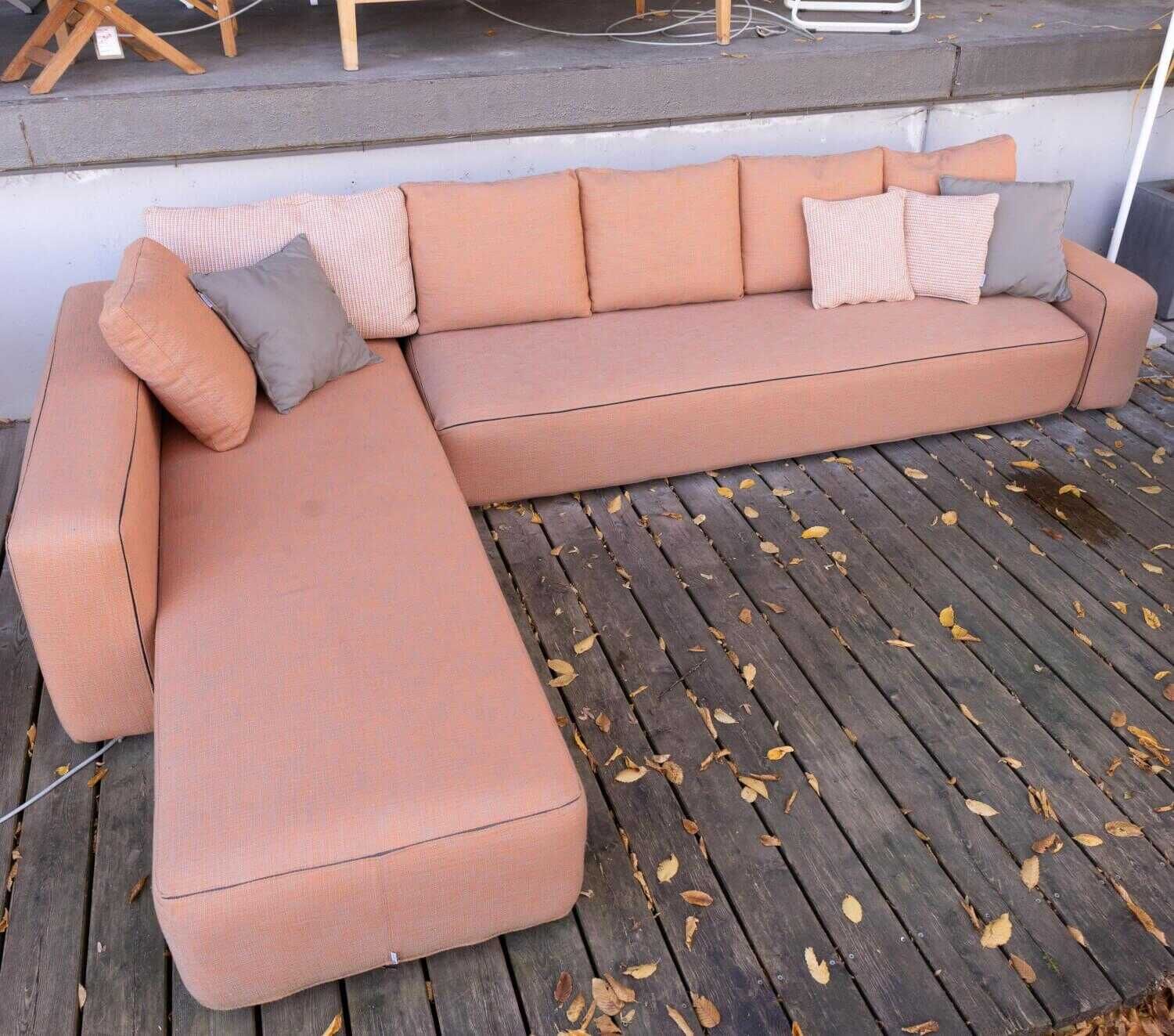 RODA - Ecksofa Outdoor Dandy Stoff Rost mit Kissen - 1