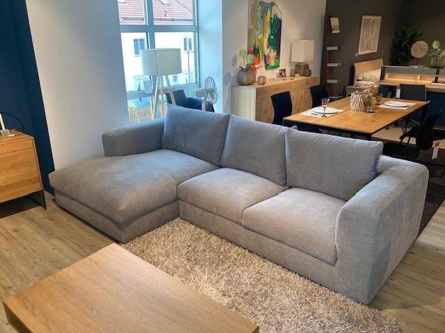 Natura - Ecksofa Stormy Stoff 2 Lapis Khaki Grün Grau Füße Kunststoff Mit Stoff Bezogen - 2