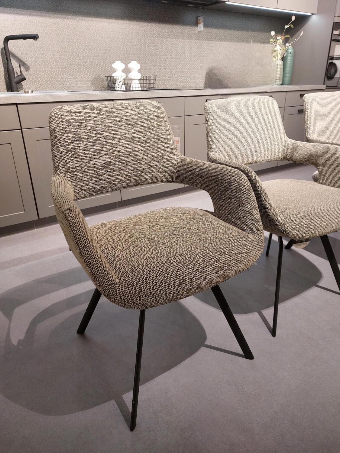 Venjakob - 3er-Set Stuhl July Stoff Freiburg Stone Beige Grau Gestell Metall Anthrazit Pulverbeschichtet - 4