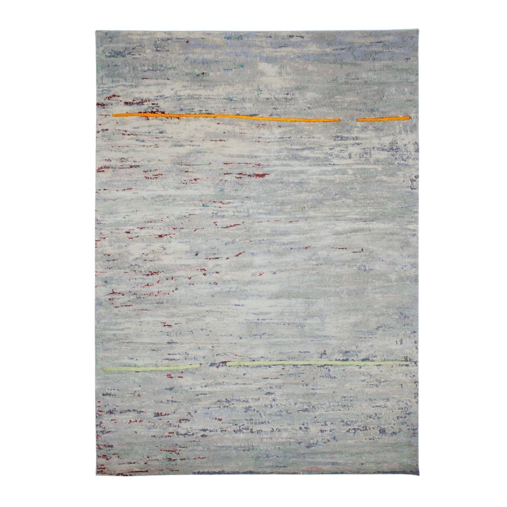 Walter Knoll - Teppich 250x350 Legends of Carpets Mpando Wolle Seide Brennnessel Grau Weiß Rot Braun - 1