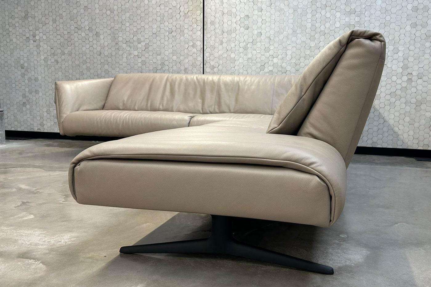 Walter Knoll - Ecksofa Bundle 630 Leder Rodeo Soft 1417 Pebble Grau Beige Gestell Schwarz Matt Pulverbeschichtet - 5