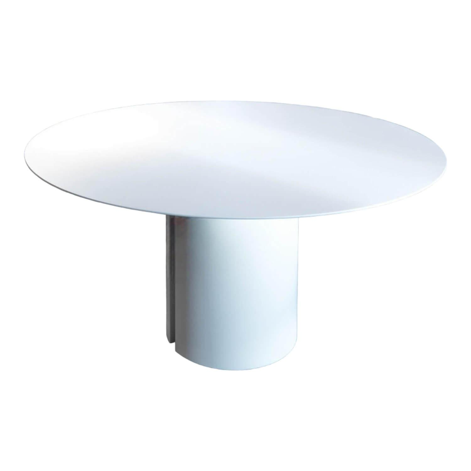 Esstisch NVL Tischplatte Holzfaser Gestell Hartpolyurethan Oberfläche Weiß Matt Lackiert