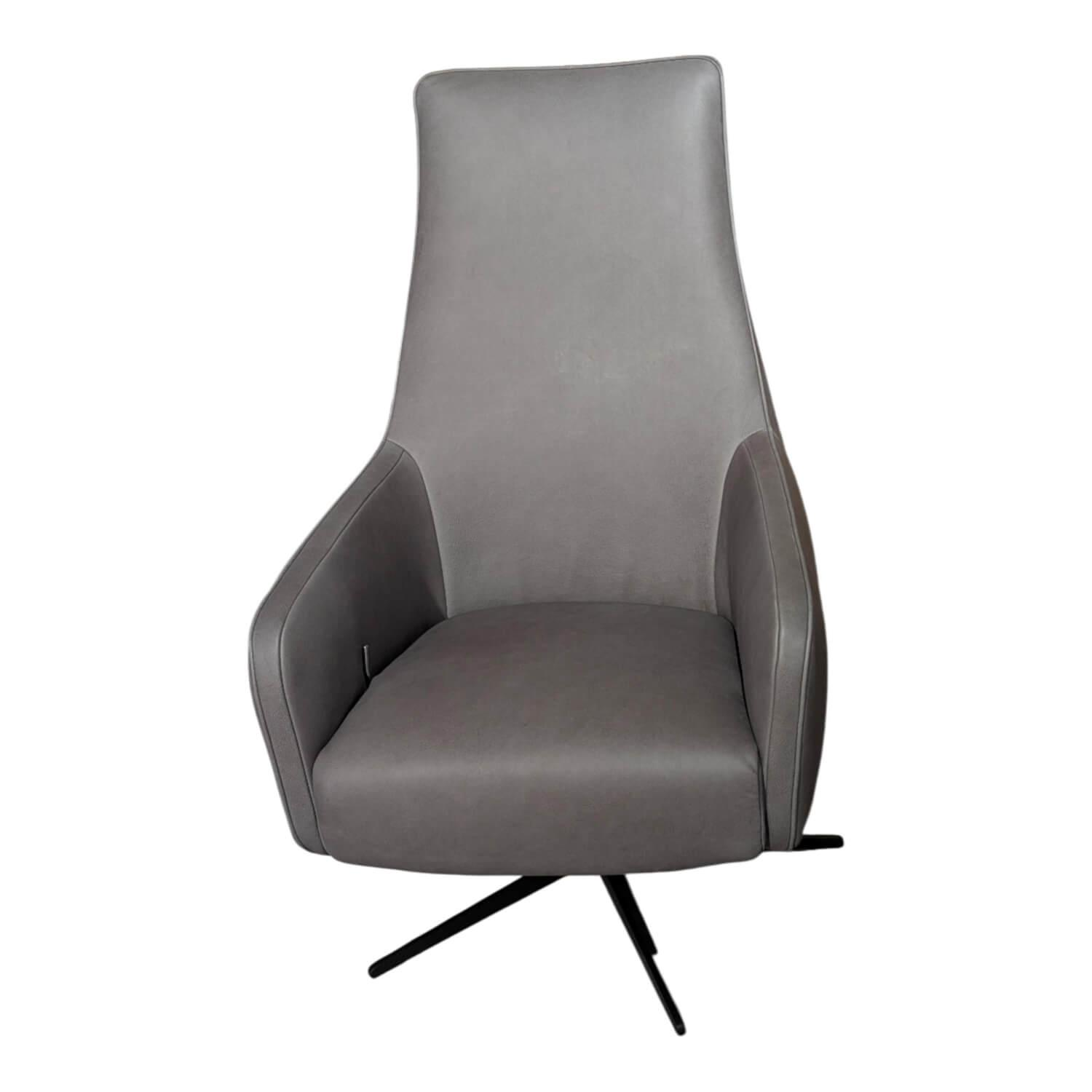 DFM - Sessel Ravi Leder W10 Grau Fuß Schwarz Funktion Mechanisch - 1