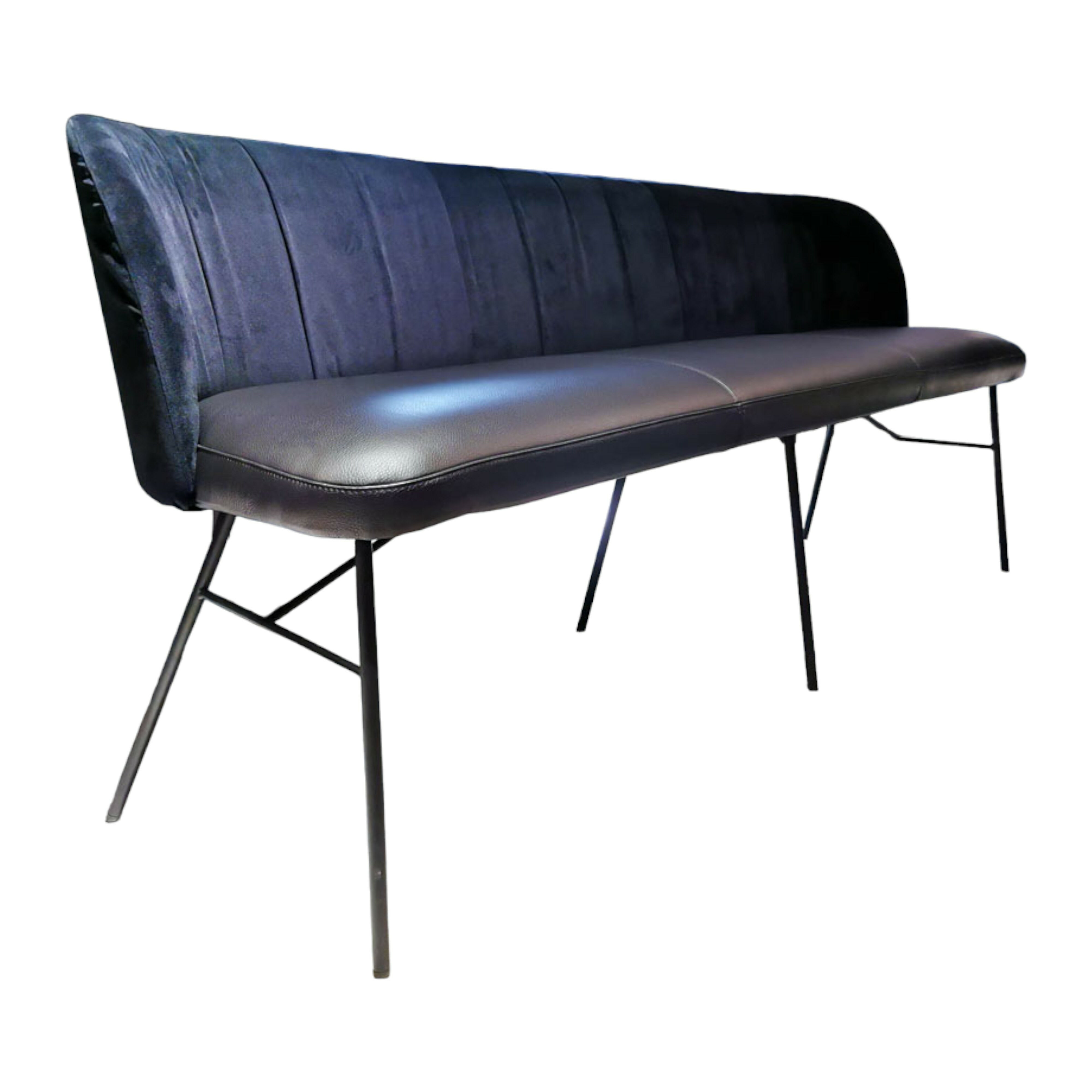 KFF - Sitzbank Gaia Casual Leder Belo Horizonte Nero Schwarz Rücken Stoff Schwarz - 1