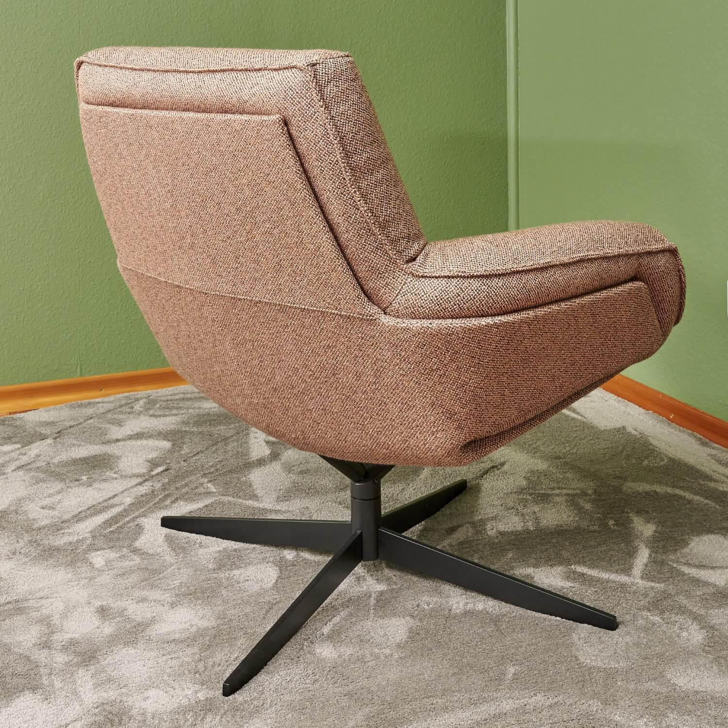 Bielefelder Werkstätten - Sessel Daron Niedrig Stoff Bonsai Reboot CH 2955 068 Braun Rot Kreuzfuß Schwarz Matt Mit Hocker - 3