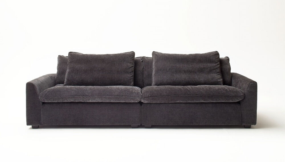 Raum.Freunde - Garnitur Ulf Stoff Diamon Anthrazit 1120 Holzfuß Schwarz Sofa Sessel - 6