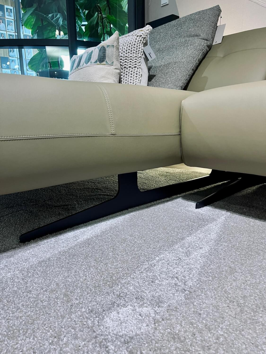 Rolf Benz - Sofa RB50 Leder 38 735 Olivgrau Grün Grau Fuß Stahl Verkehrsschwarz Schwarz Pulverbeschichtet Mit Kissen - 3