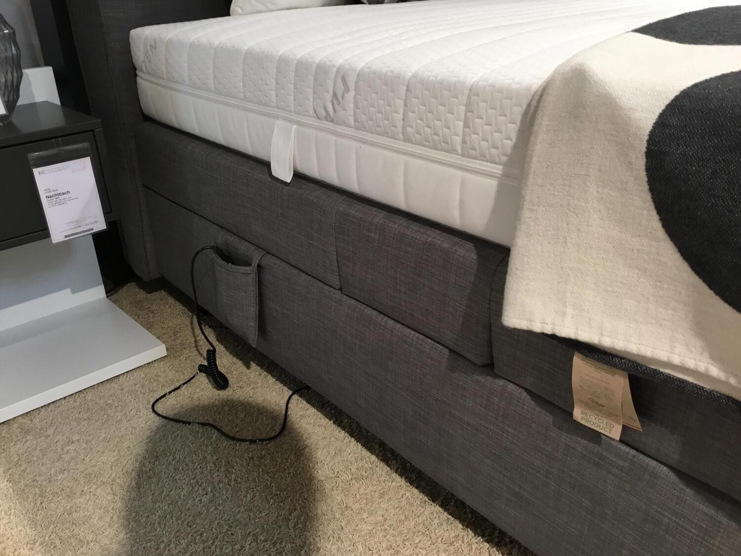 RUF Betten - Boxspringbett Minerva 47640 Stoff 06324 Grau Füße Metall Schwarz Mit Motorischer Verstellung - 4