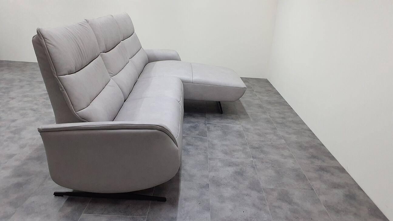 himolla - Ecksofa 4051 Leder Eleganza Koala Grau Füße Metallkufen Anthrazit Mit Verstellfunktionen - 6