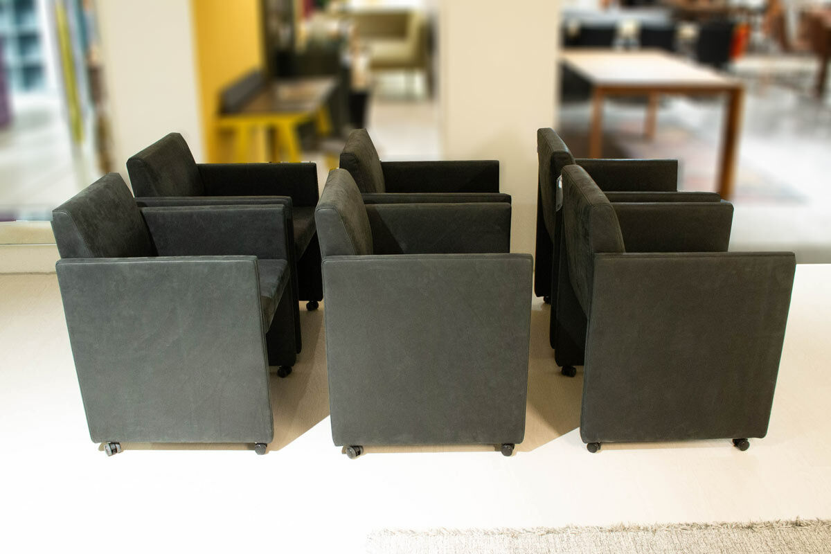 Cramer Polstermanufaktur - Stuhlsessel Acapella NEU 6er Set Leder Davos 0522 Schwarz  - 1