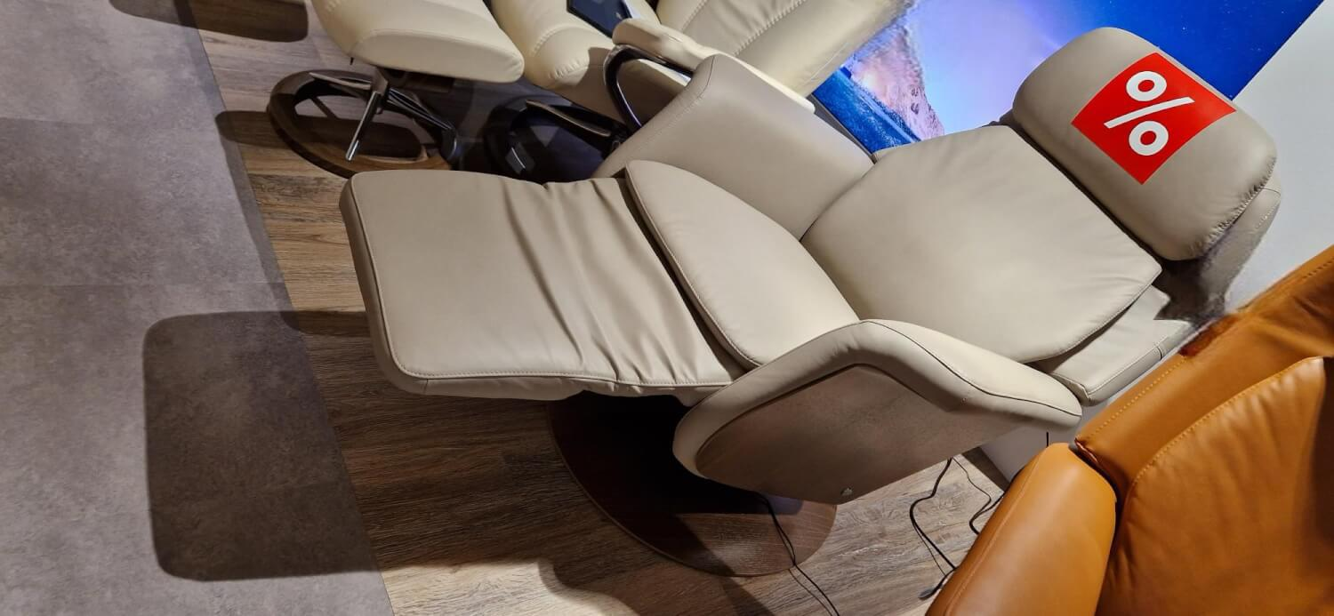 Stressless - Relaxsessel Sam Power Leder Paloma 094 45 Mushroom Grau Base Wood Disc 35 Walnut Mit Heizung Und Massagefunktion - 5