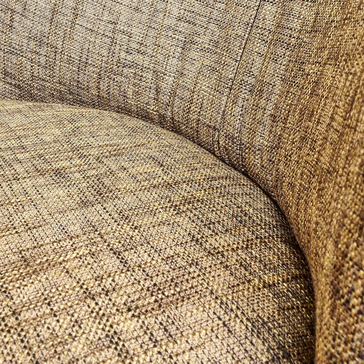 Bielefelder Werkstätten - Drehsessel Polo Cocktail Stoff BW Troy Braun Gestell Esche Schwarz Gebeizt Inklusive Hocker - 7