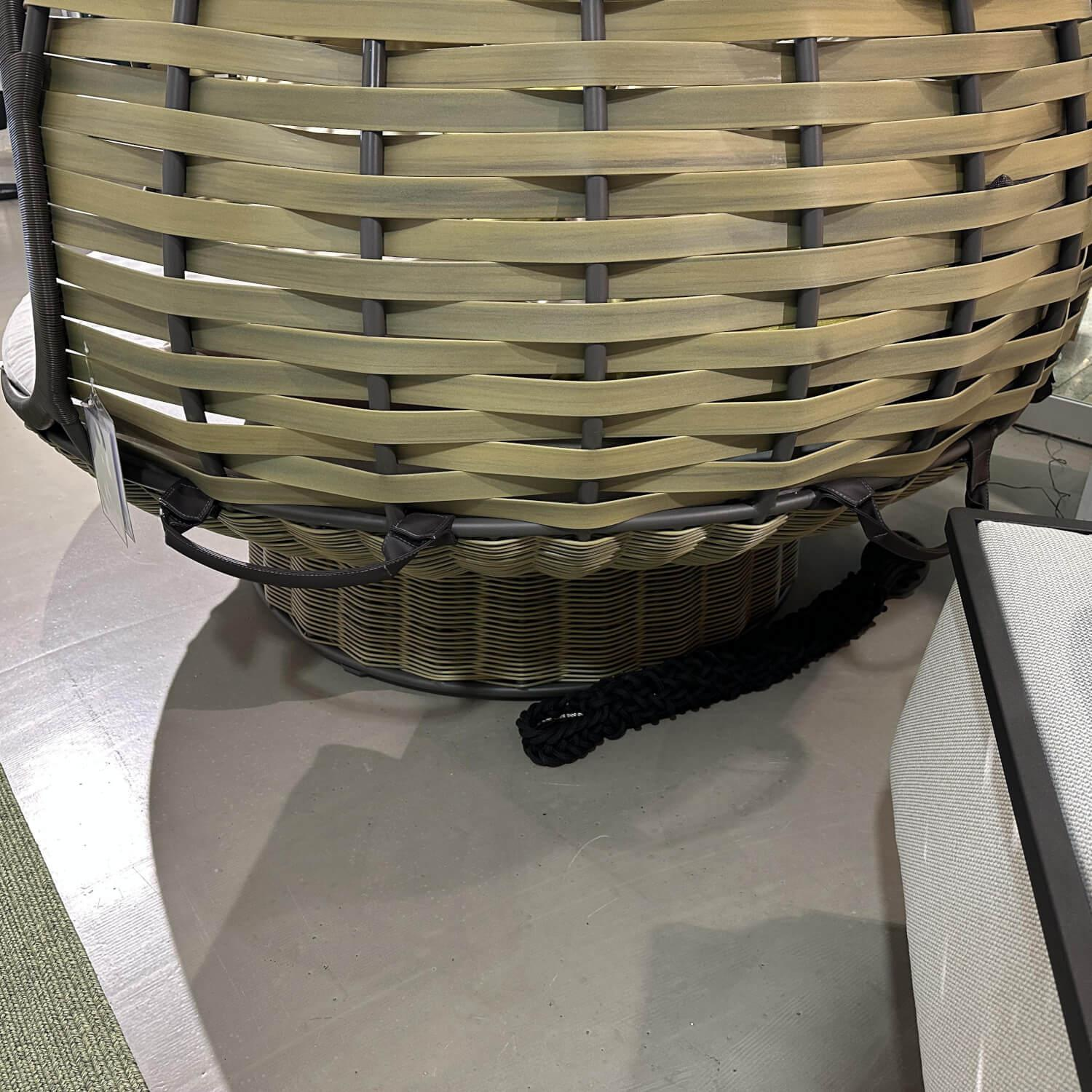 DEDON - Hanging Lounger Nestrest Dedon Geflecht Olivegrün Grün Braun Gestell Aluminium Black Pepper Schwarz Pulverbeschichtet Ohne Dekokissen - 6