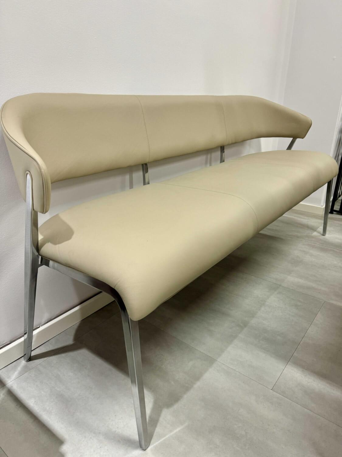 Hülsta - Bank S500 Leder Sand 5122 Gestell Aluminium Poliert - 2