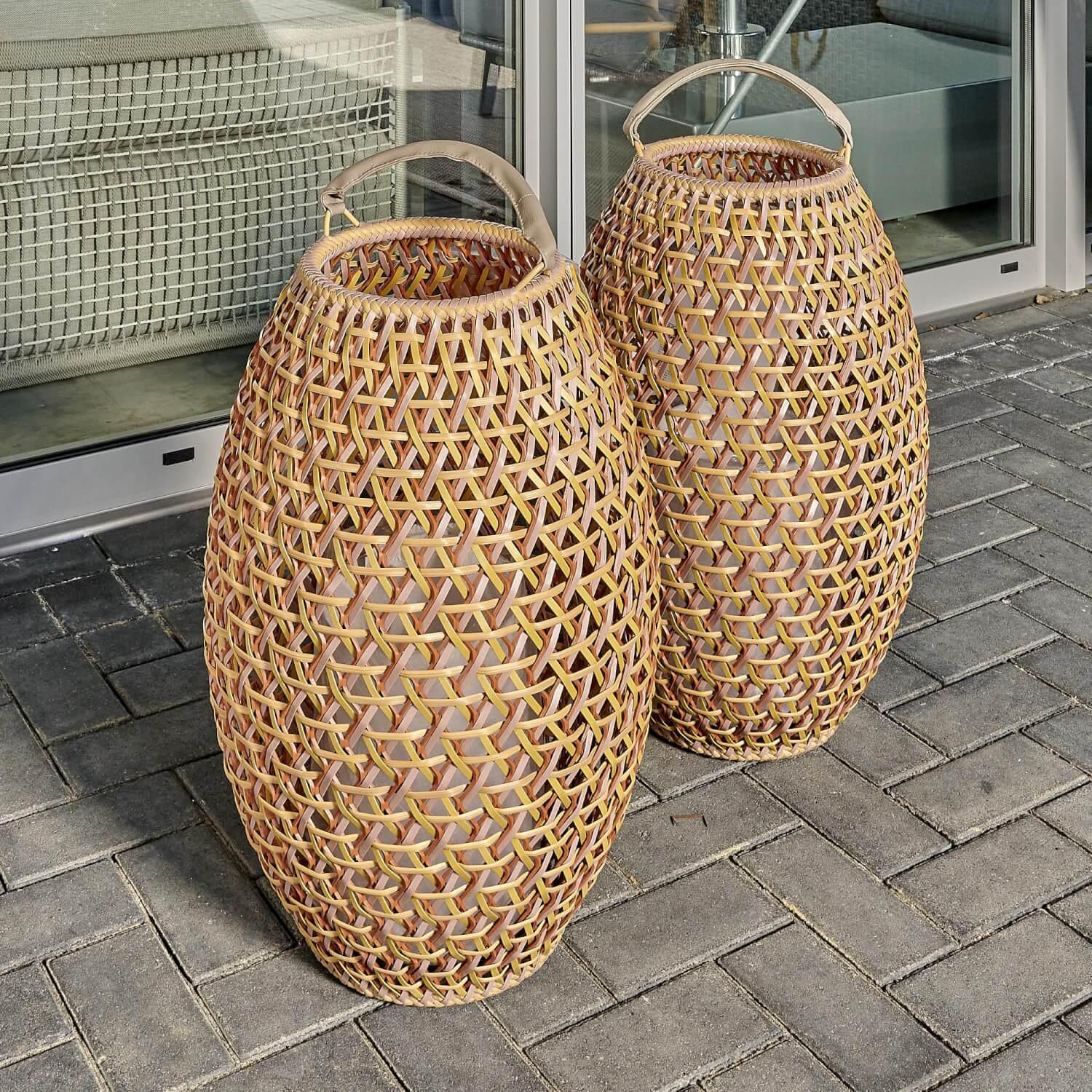 DEDON - 2er Set Laterne Dala L Geflecht Dedon-Faser Cuba 166 Gestell Aluminium Terracotta Ohne Leuchtmittel - 7