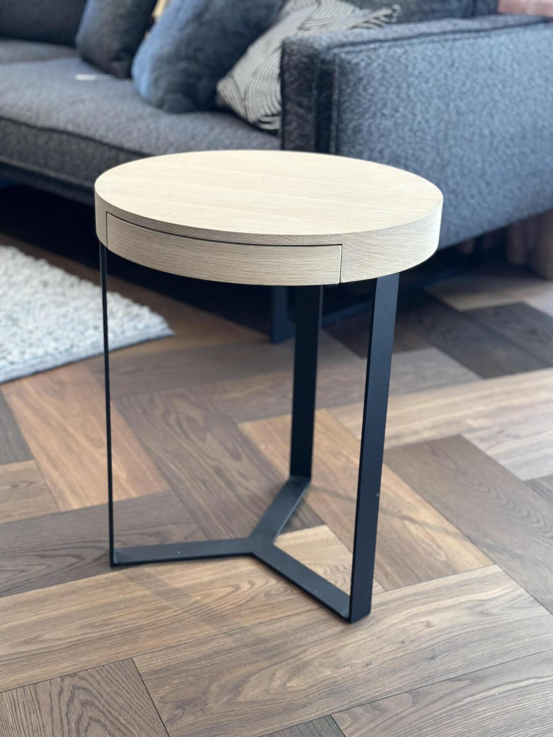 Lambert - Side table Harry Top Limed Oak Black Frame Iron Profile Black Anthracite Welded - 6