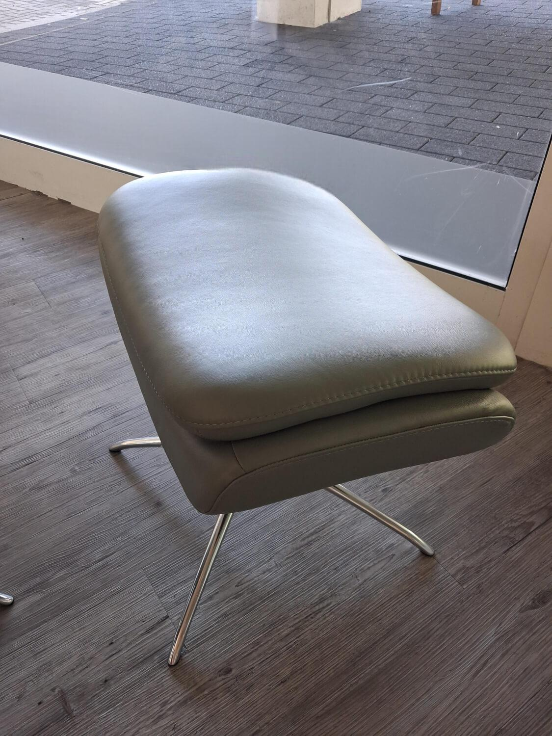 Stressless - Sessel Rome M Leder Paloma Shadow Green Grün Grau Gestell Star Aluminium Inklusive Hocker - 4