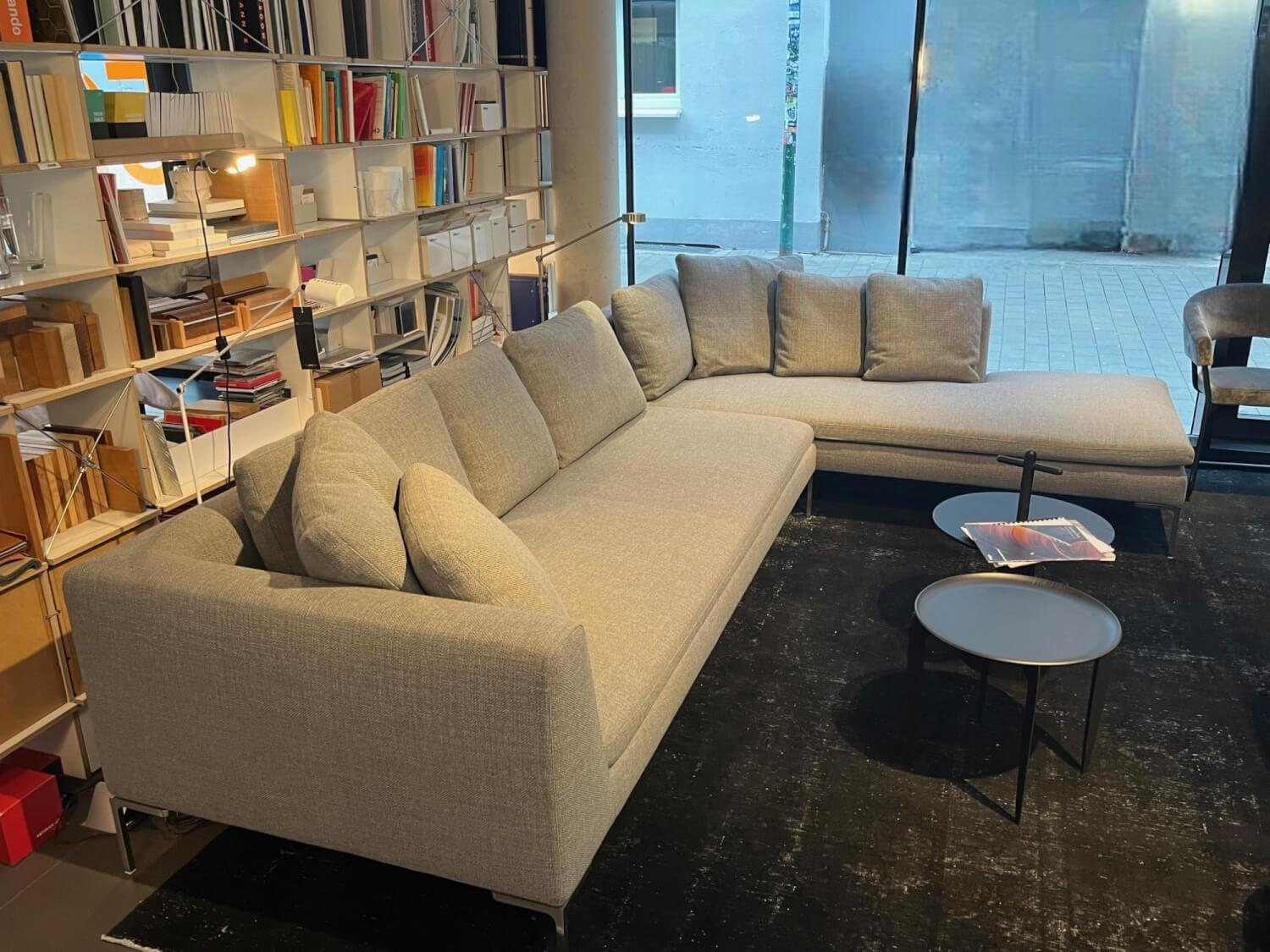 B&B Italia - Ecksofa Charles Large Stoff Cat A 2816251 Astro Grau Mit 9 Kissen - 6