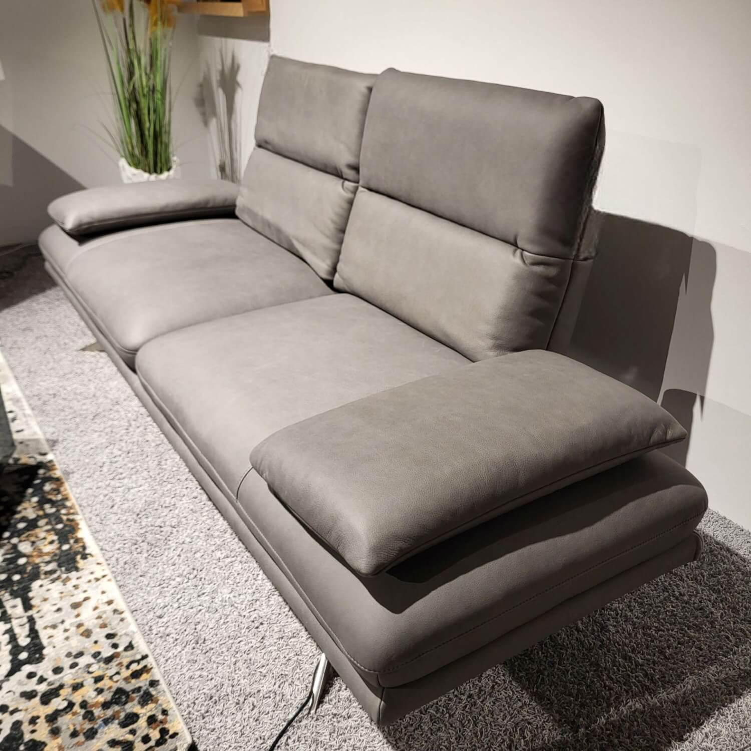 Comfort Republic - Sofa Klier ConceptNo 1 Leder L40 Grey Grau Füße Edelstahl Gebürstet Mit Rückenverstellung - 6