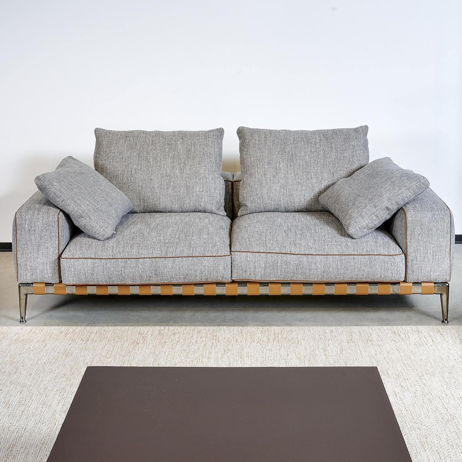 Sofa 2-Sitzer Gregory Stoff Farbe Eleo Gestell Metall Schwarz Chrom