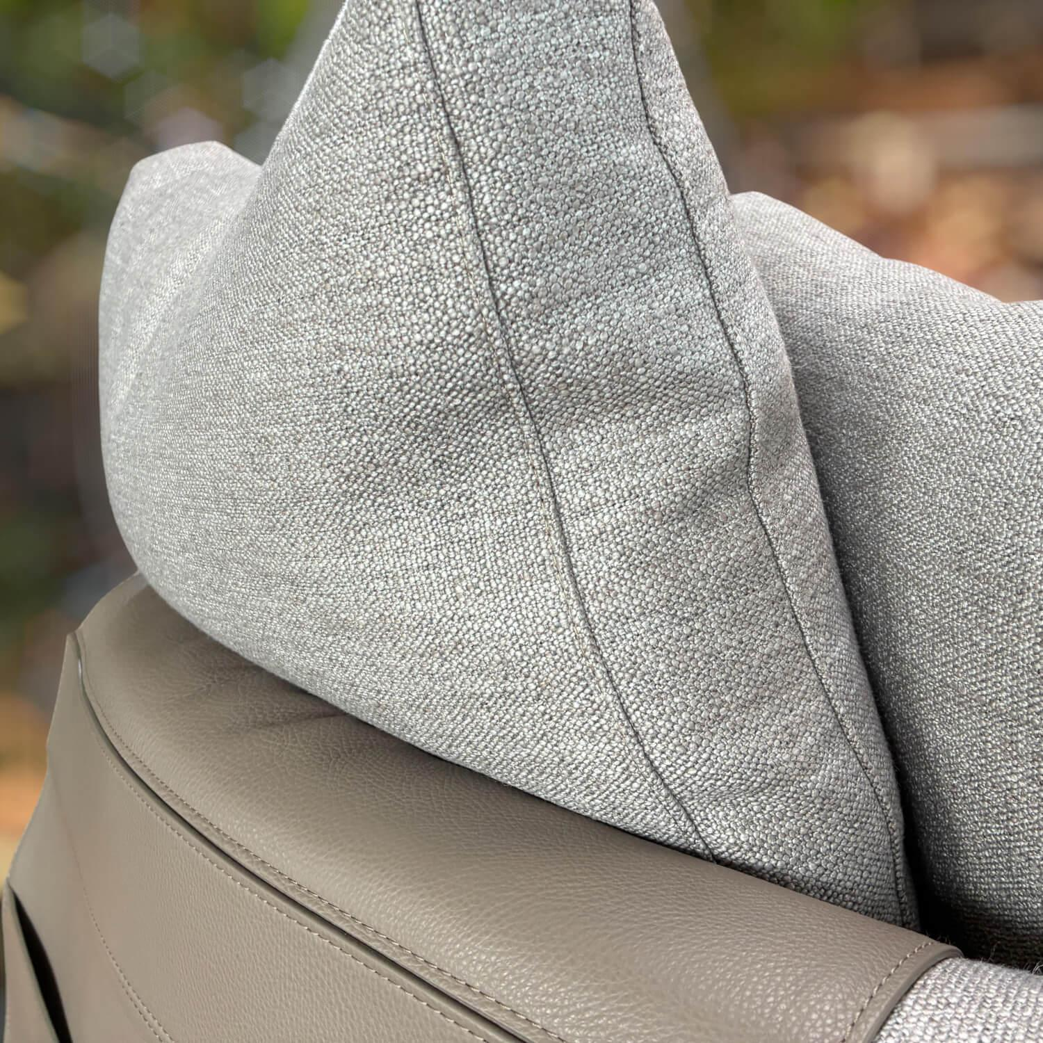 Minotti - Sofa Torii Low Schräges Sofa Stoff Dry Agento Braun-Grau Abgewinkelt Mit Ablage aus Marmor Stoff Braun-Grau Leder Grün-Braun - 6