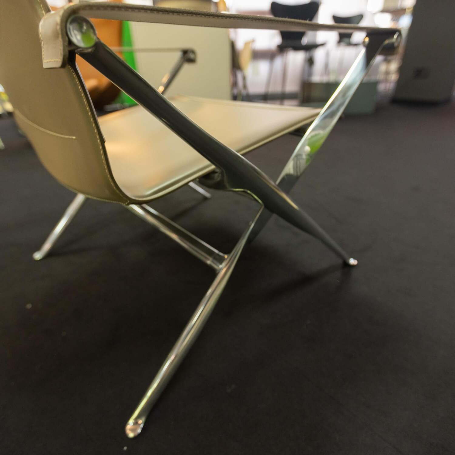 B&B Italia - Sessel Beverly 14  Kernleder Tortora 1121280 Rahmen Aluminium - 5