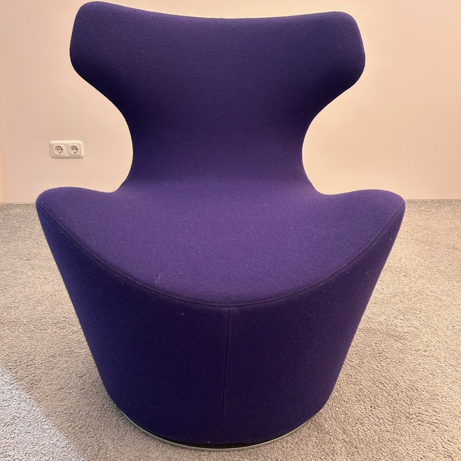 B&B Italia - Sessel Piccola Papilio Stoff Ego 2153 603 Cranberry Violett Drehgestell Grau Metallisiert - 6