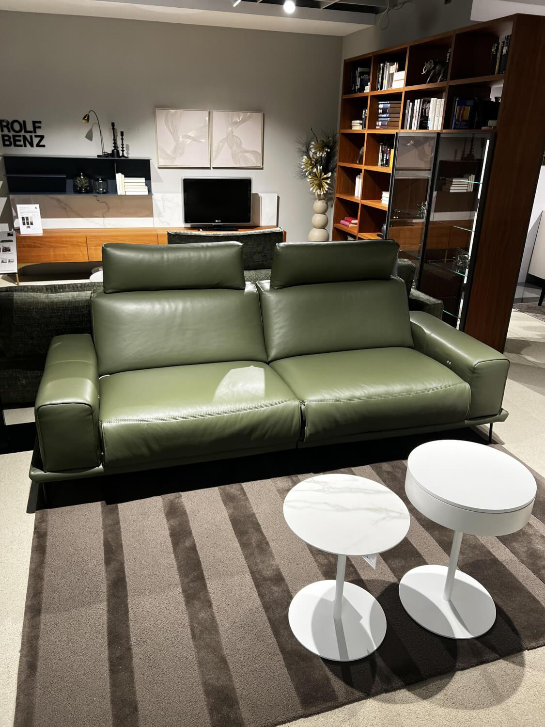 WK Wohnen - Sofa WK 670 Volluto Leder Montana Olive Grün Metallfüße Schwarz - 6