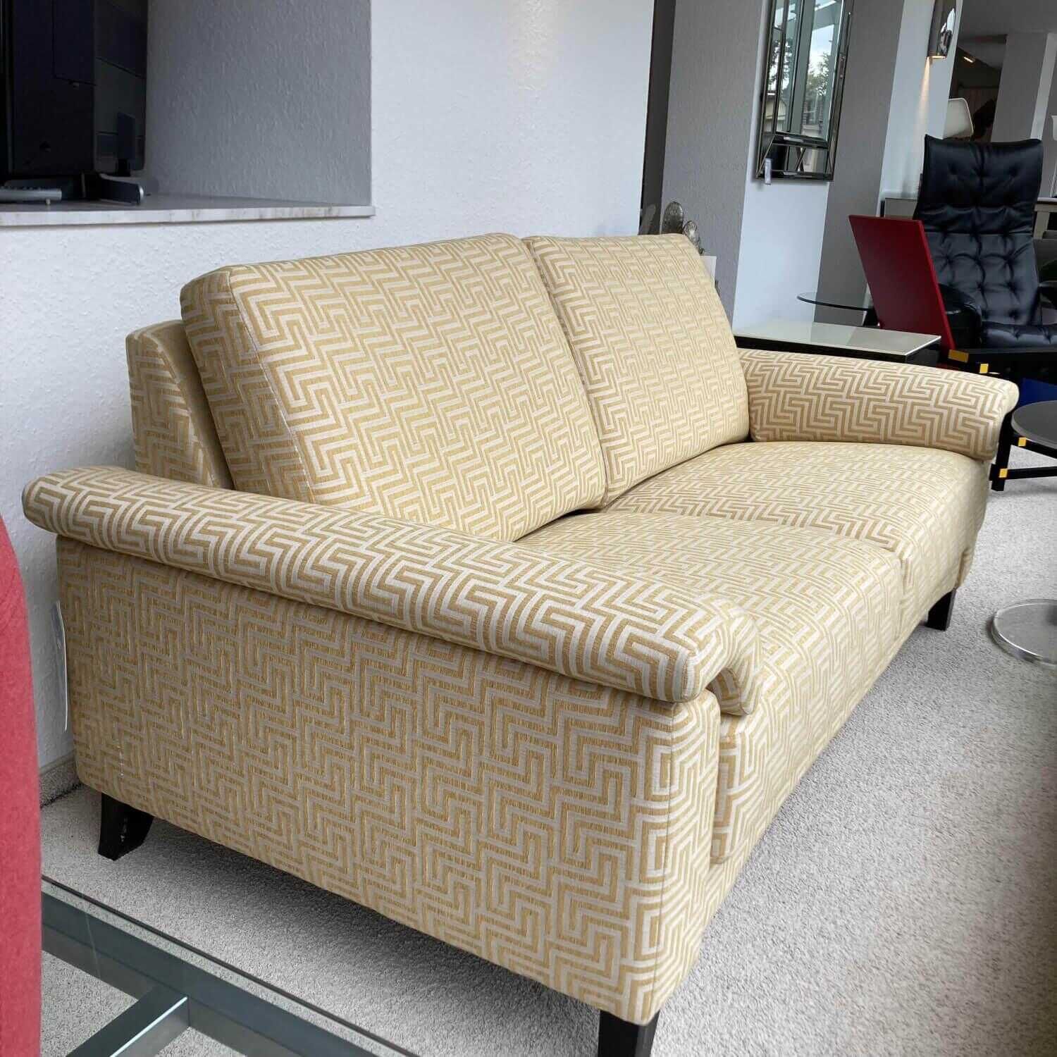 Schröno - Sofa Palma Plus Stoff 654769 Fuss Hochglanz Schwarz - 1