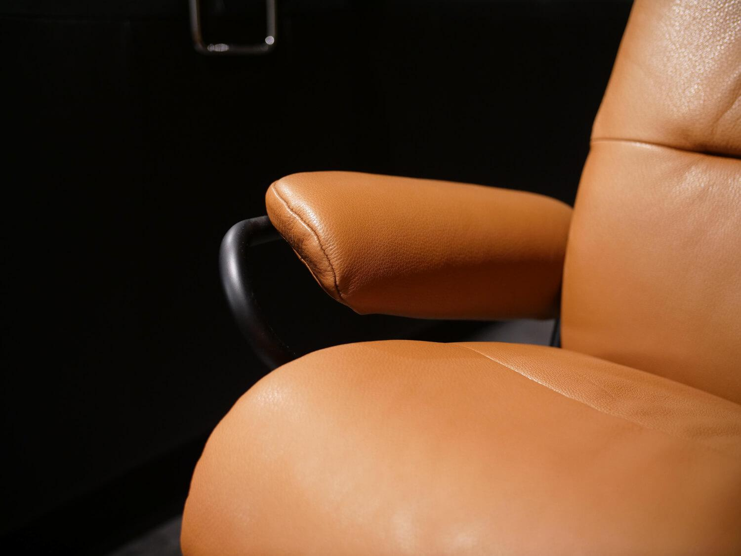 Stressless - Sessel Tokyo M 1354365 Mit Hocker Bezug Leder 096 Noblesse 34 Tigereye Braun Gestell Original  Matt Schwarz - 2
