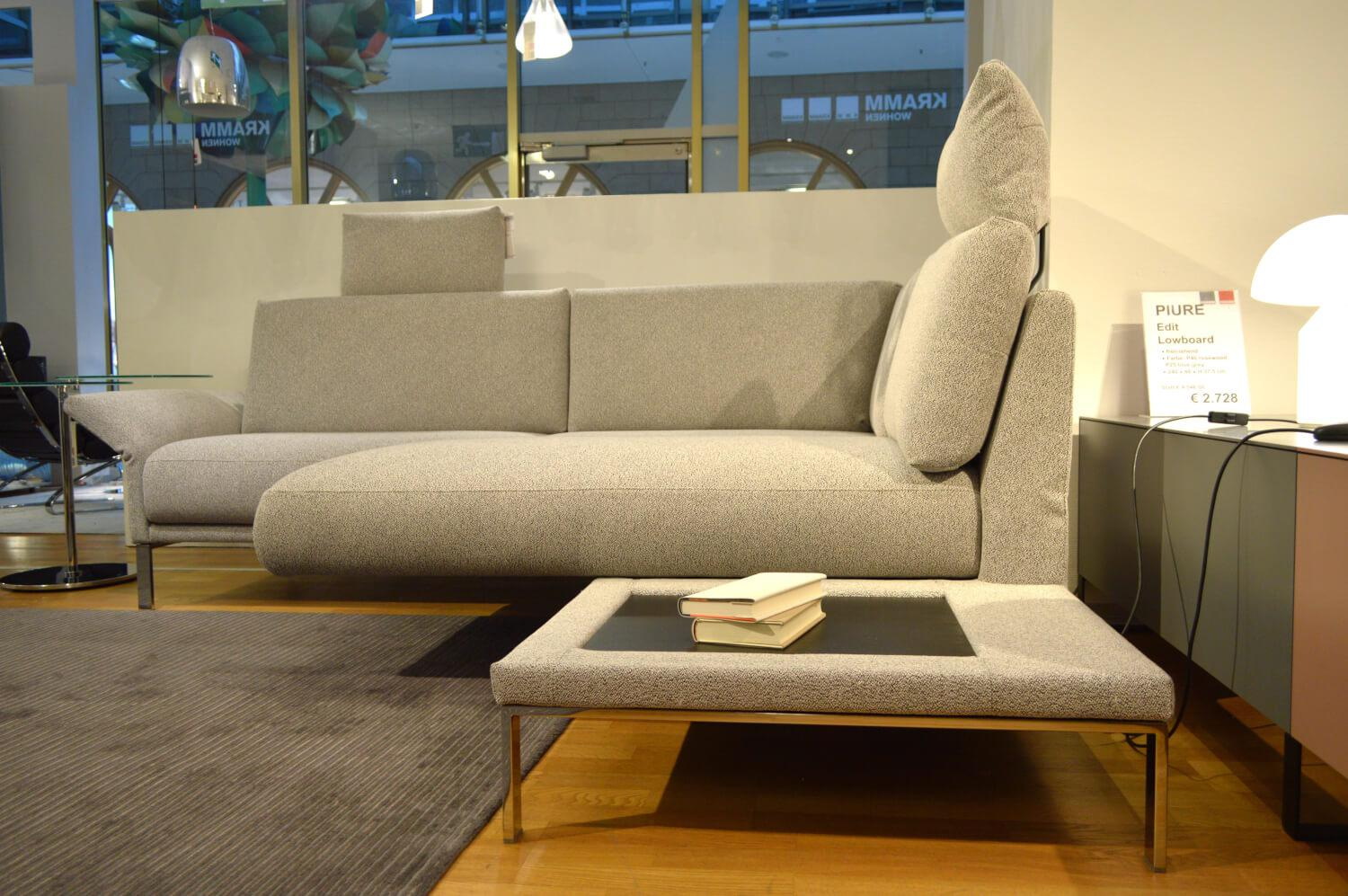 Rolf Benz - Ecksofa Cara Stoff Weißgrau 26.202 mit Holz-Ablage Schwenkbar - 10
