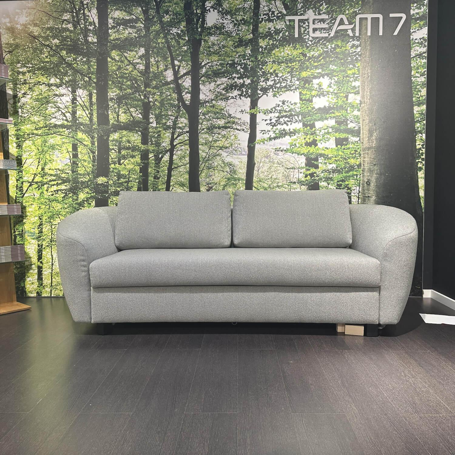 Signet - Schlafsofa Kyoto-4 Stoff F Tessin Samtgrau Füße Buche Schwarz - 5