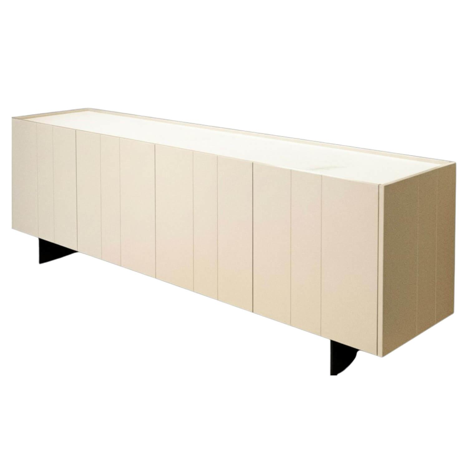 Novamobili - Kommode Stripe Deckplatte Marmor Bianco Carrara Beige Creme - 1