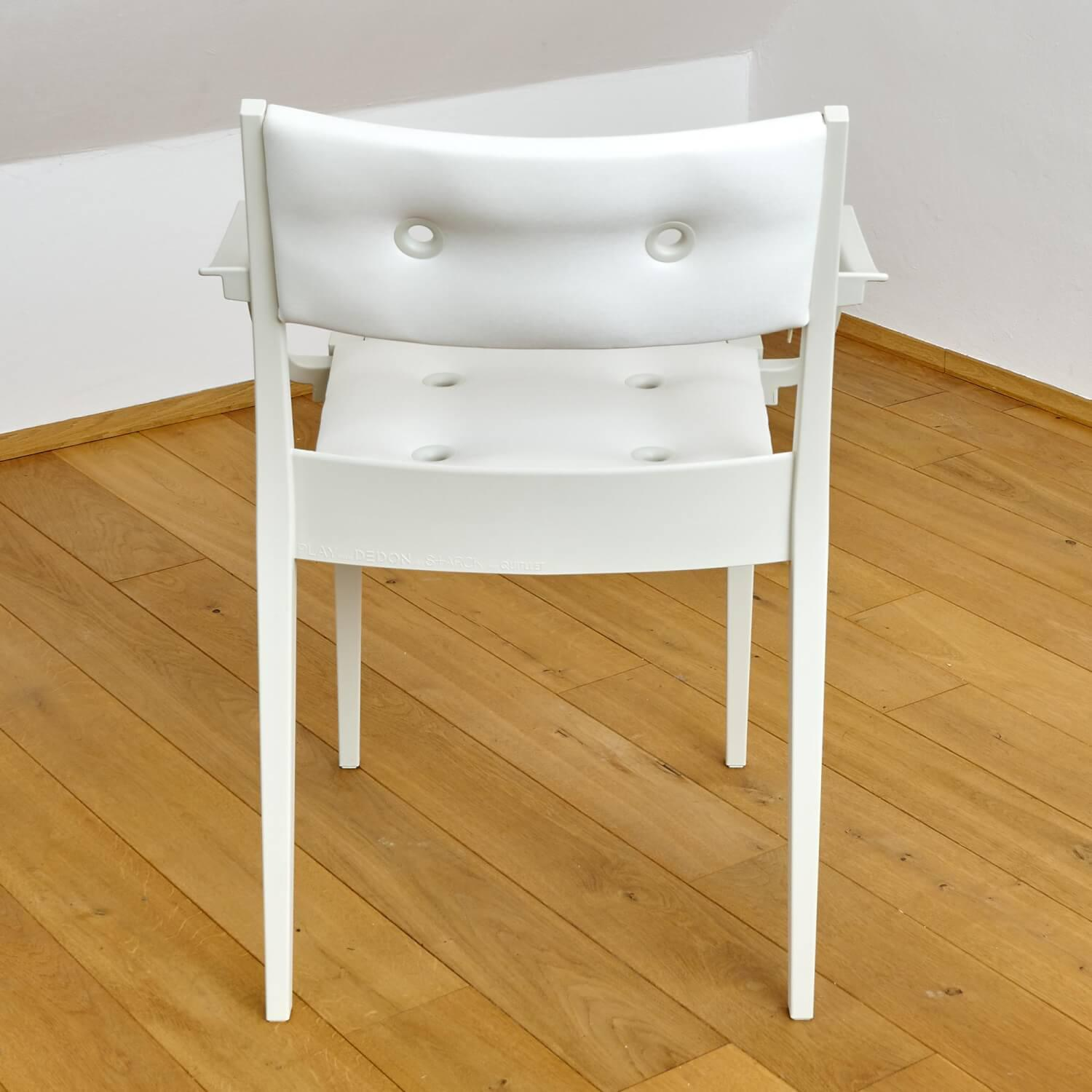 6er Set Armlehnstuhl Play P Starck Sitz Und Rücken Synthetik Weiß Gestell Chalk Weiß