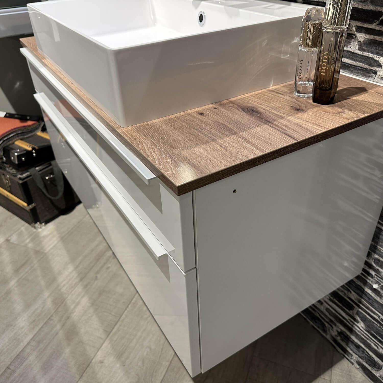 Nobilia - Badezimmer Flash 648 Lacklaminat Alpinweiß Hochglanz Inklusive Waschtisch Und Beleuchtung - 2