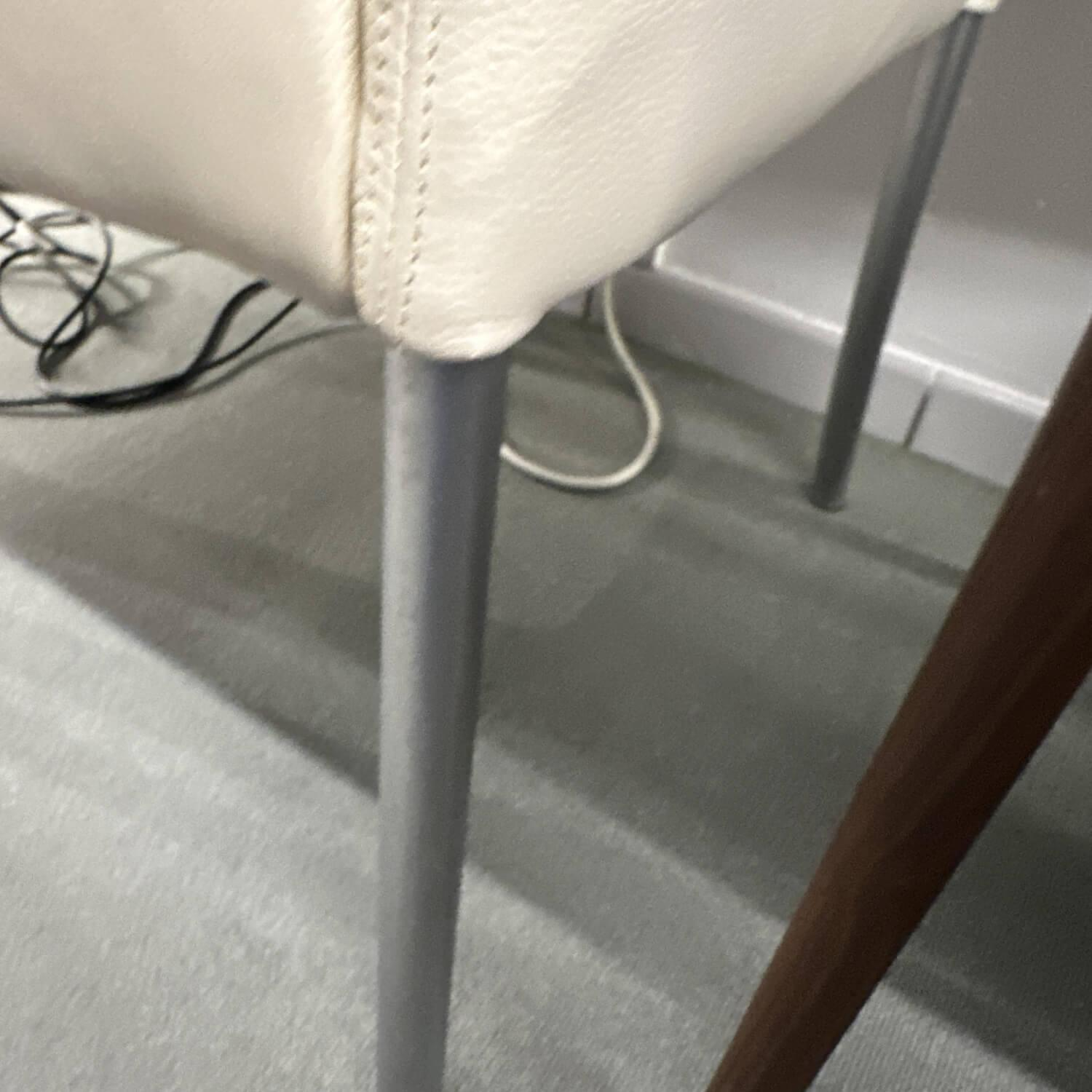 Walter Knoll - Armlehnstuhl Jason Leder 50 Palomino 1310 Elfenbein Creme Gestell Velourmatt Verchromt - 4