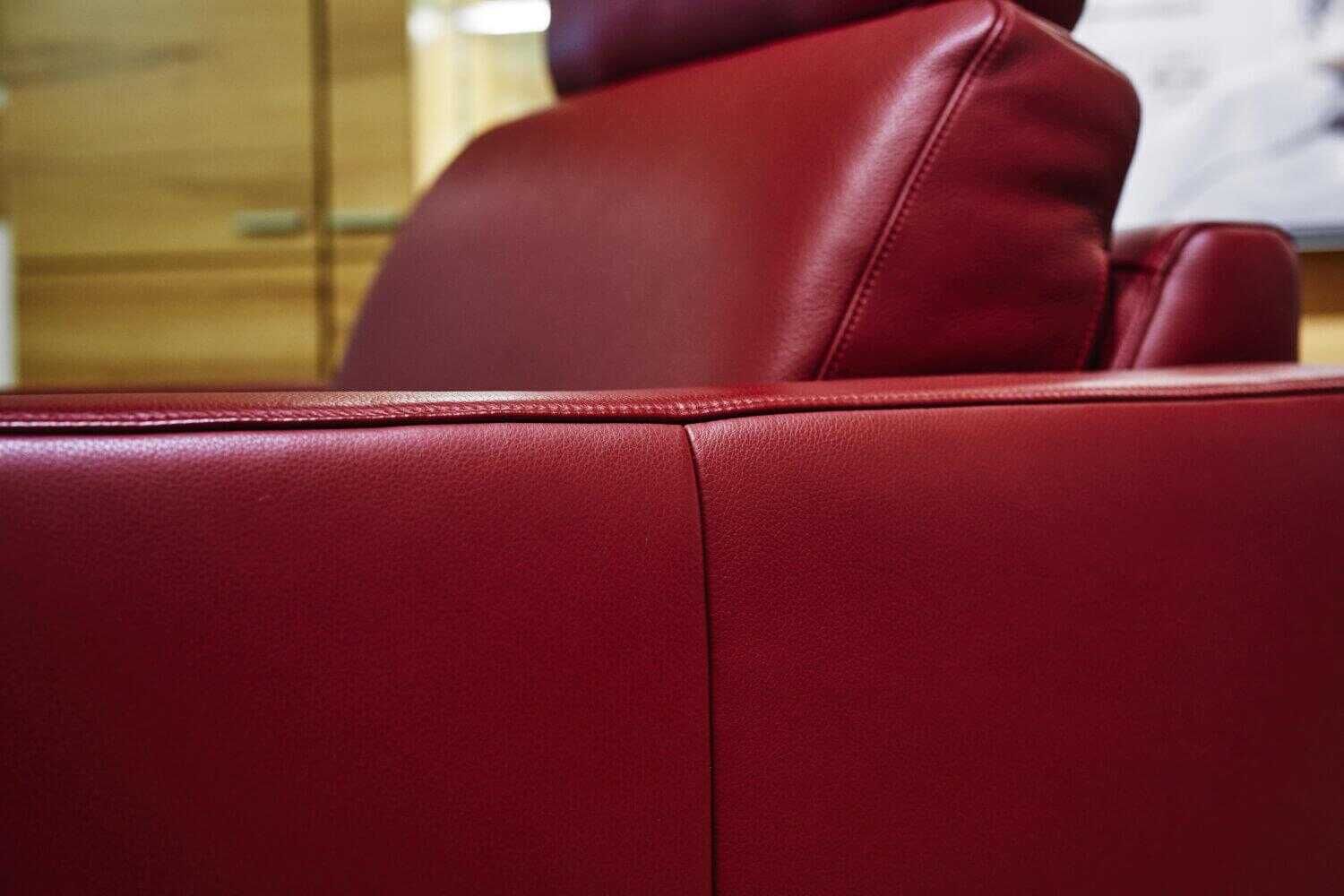Musterring - Garnitur MR 2875 Leder Rot 2 Sofas 1 Sessel - 22