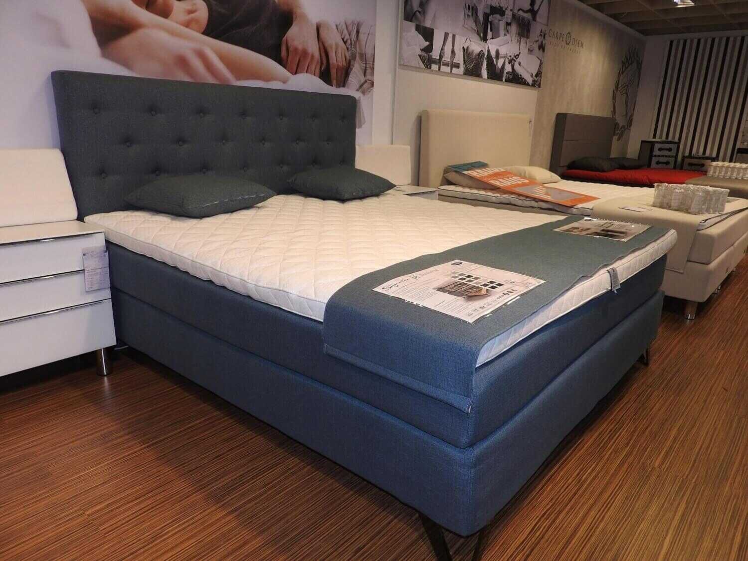 Jensen - Boxspringbett Signature J4 Stoff Blau Comfort Adjustment mit Topper - 5