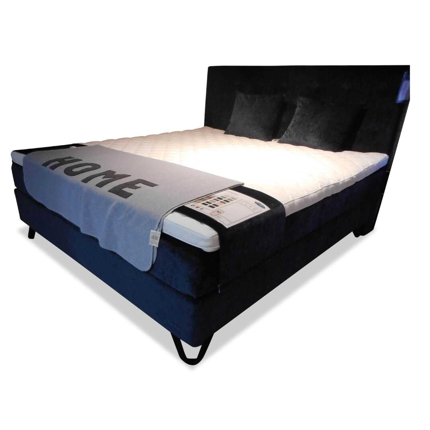 Jensen - Boxspringbett Signature J4 Samtvelours Blau mit Motor einseitig - 1