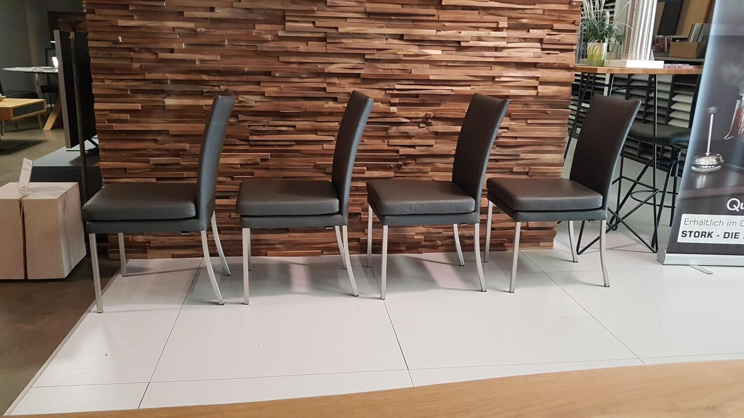 6er-Set Esszimmerstühle Stuhlwerk Leder Tendens LD 1200 Grau