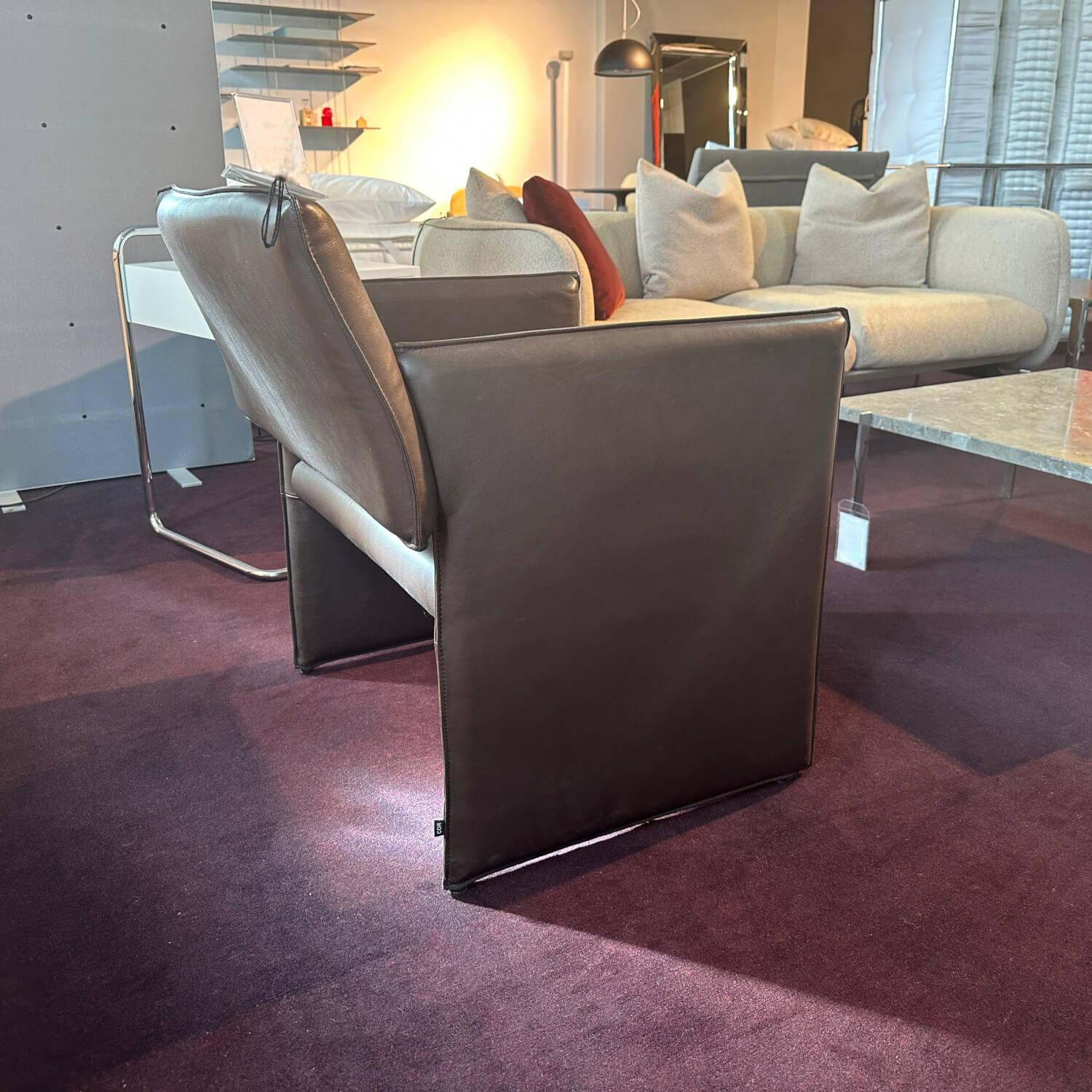 COR - Sessel Noto Leder Puro 920 Espresso Braun Füße Mit Weichen Rollen Und Kunststoffgleitern - 3