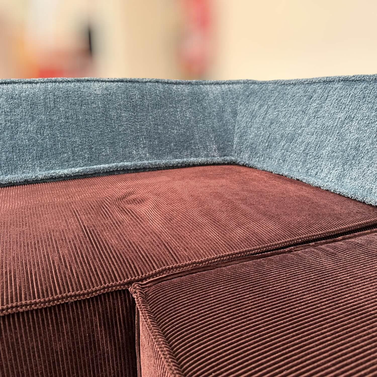 COR - Ecksofa Trio Stoff 9043 Petrol Blau 9074 Merlot Rot 9578 Grau Und 9044 Gletscherblau - 5