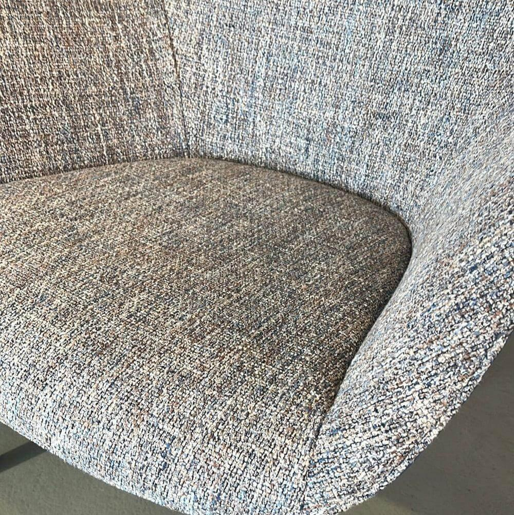 Walter Knoll - Armlehnstuhl Sheru 353 10C Innen Stoff Sorel 7872 Tanzanite Grau Außen Leder Vintage 1437 Midnight Blue Blau Gestell Nussbaum - 2