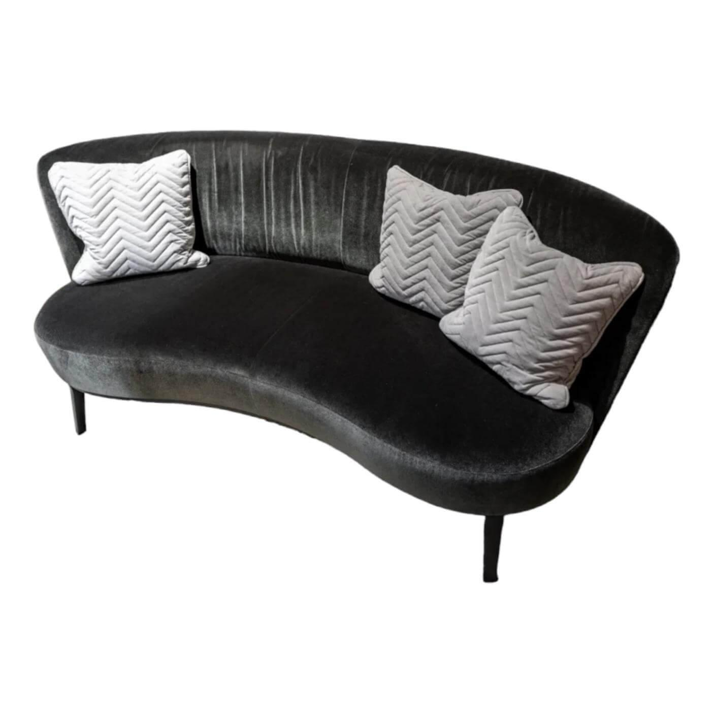 Bielefelder Werkstätten - Cocktailsofa Polo Stoff Emilia 1762-191 Dunkelgrün Füße Wengefarbig Gebeizt - 1