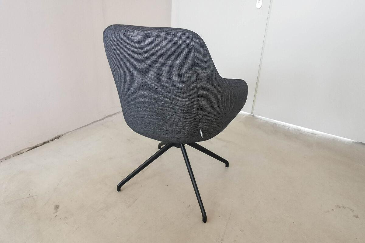 Stern - Outdoor-Stuhlgruppe Turn Outdoofstoff Seidenschwarz Grau Schwarz Gestell Aluminium Schwarz Matt - 8